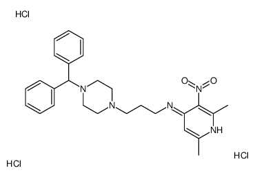 N-[3-(4-benzhydrylpiperazin-1-yl)propyl]-2,6-dimethyl-3-nitropyridin-4-amine,trihydrochloride Structure