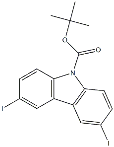 tert-butyl 3,6-diiodo-9H-carbazole-9-carboxylate结构式