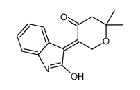 (3Z)-3-(6,6-dimethyl-4-oxooxan-3-ylidene)-1H-indol-2-one结构式