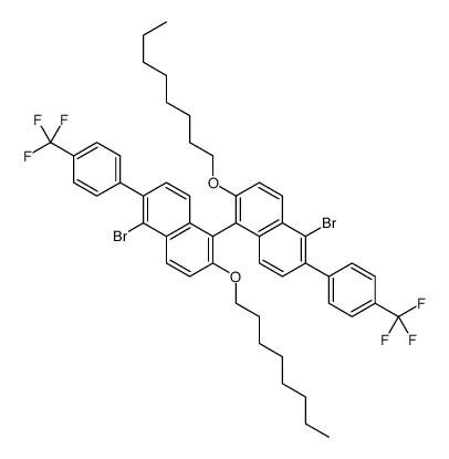 1-bromo-5-[5-bromo-2-octoxy-6-[4-(trifluoromethyl)phenyl]naphthalen-1-yl]-6-octoxy-2-[4-(trifluoromethyl)phenyl]naphthalene Structure