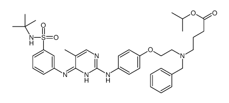 isopropyl 4-(benzyl(2-(4-(4-(3-(N-tert-butylsulfamoyl)phenylamino)-5-Methylpyrimidin-2-ylamino)phenoxy)ethyl)amino)butanoate结构式