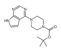 tert-butyl 4-(7H-pyrrolo[2,3-d]pyrimidin-4-yl)piperazine-1-carboxylate结构式