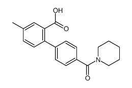 5-methyl-2-[4-(piperidine-1-carbonyl)phenyl]benzoic acid结构式