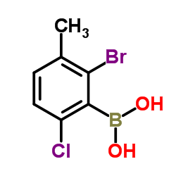 2-Bromo-3-methyl-6-chlorophenylboronic acid结构式