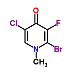 2-Bromo-5-chloro-3-fluoro-1-methyl-4(1H)-pyridinone结构式