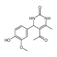 5-acetyl-6-methyl-2-oxo-4-(4'-hydroxy-3'-methoxyphenyl)-1,2,3,4-tetrahydropyrimidine Structure
