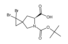 (6S)-1,1-dibromo-5-(tert-butoxycarbonyl)-5-azaspiro[2.4]heptane-6-carboxylic acid结构式