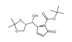 2-[(2,2-dimethyl-[1,3]dioxolan-4-yl)hydroxymethyl]-5-oxo-2,5-dihydro-1H-pyrrole-1-carboxylic acid tert-butyl ester结构式