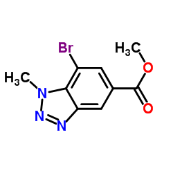 Methyl 7-bromo-1-methyl-1H-benzotriazole-5-carboxylate结构式