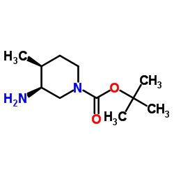 (3S,4S)-3-氨基-4-甲基哌啶-1-羧酸叔丁酯结构式