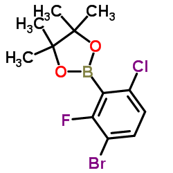 3-Bromo-6-Chloro-2-fluorophenylboronic acid pinacol ester structure