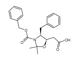 4(S)-Benzyl-3-(benzyloxycarbonyl)-2,2-dimethyl-5(R)-oxazolidineacetic acid Structure