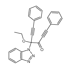 4-(Benzotriazol-1-yl)-4-ethoxy-1,6-diphenylhexa-1,5-diyn-3-one结构式