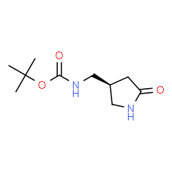 Carbamic acid, [[(3S)-5-oxo-3-pyrrolidinyl]methyl]-, 1,1-dimethylethyl ester结构式