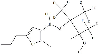 [2-Methyl-5-(n-propyl)-d10]-thiophene-3-boronic acid pinacol ester结构式