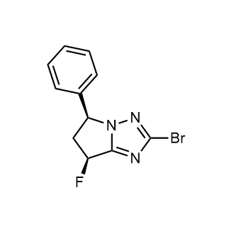 (5s,7s)-2-Bromo-7-fluoro-5-phenyl-6,7-dihydro-5h-pyrrolo[1,2-b][1,2,4]triazole structure