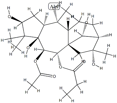 (14R)-Grayanotoxane-3β,5,6β,7α,10,14,16-heptol 6-acetate 7-propanoate Structure