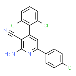 2-Amino-6-(4-chlorophenyl)-4-(2,6-dichlorophenyl)nicotinonitrile Structure