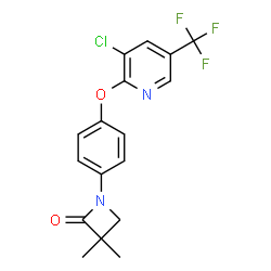 1-(4-([3-CHLORO-5-(TRIFLUOROMETHYL)-2-PYRIDINYL]OXY)PHENYL)-3,3-DIMETHYL-2-AZETANONE结构式