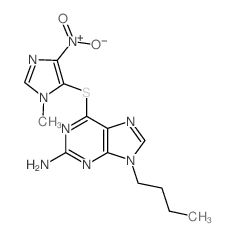 9-butyl-6-(3-methyl-5-nitro-imidazol-4-yl)sulfanyl-purin-2-amine结构式