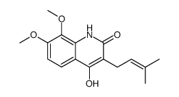 4-hydroxy-7,8-dimethoxy-3-(3-methyl-but-2-enyl)-1H-quinolin-2-one结构式