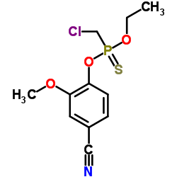 (Chloromethyl)phosphonothioic acid O-(4-cyano-2-methoxyphenyl)O-ethyl ester Structure
