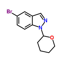 5-溴-1-(四氢-2H-吡喃-2-基)-1H-吲唑结构式