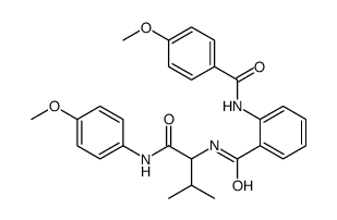 N-[1-(4-methoxyanilino)-3-methyl-1-oxobutan-2-yl]-2-[(4-methoxybenzoyl)amino]benzamide Structure