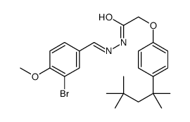 N-[(3-bromo-4-methoxyphenyl)methylideneamino]-2-[4-(2,4,4-trimethylpentan-2-yl)phenoxy]acetamide结构式