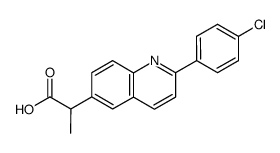α-methyl-2-(p-chlorophenyl)-6-quinolineacetic acid结构式