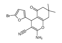 2-amino-4-(5-bromofuran-2-yl)-7,7-dimethyl-5-oxo-6,8-dihydro-4H-chromene-3-carbonitrile Structure