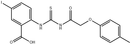 5-iodo-2-[[[[(4-methylphenoxy)acetyl]amino]thioxomethyl]amino]-benzoic acid结构式