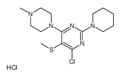 4-chloro-6-(4-methylpiperazin-1-yl)-5-methylsulfanyl-2-piperidin-1-ylpyrimidine,hydrochloride结构式