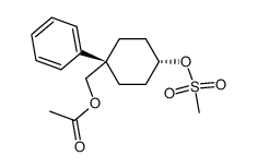 Acetic acid 4-methanesulfonyloxy-1-phenyl-cyclohexylmethyl ester Structure