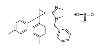 1-benzyl-2-[2,2-bis(4-methylphenyl)cyclopropyl]-4,5-dihydroimidazole,methanesulfonic acid Structure