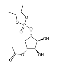 (1S,2S,3S,4R)-4-acetoxy-2,3-dihydroxycyclopentan-1-yl diethyl phosphate结构式