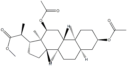 (20S)-3α,12α-Bis(acetyloxy)-5β-pregnane-20-carboxylic acid methyl ester结构式
