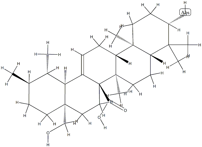 3β,28-Dihydroxyurs-12-en-27-oic acid结构式