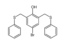 4-bromo-2,6-bis(phenylsulfanylmethyl)phenol Structure
