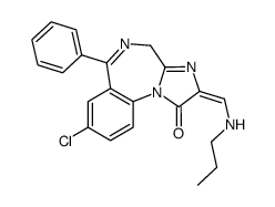 (2E)-8-chloro-6-phenyl-2-(propylaminomethylidene)-4H-imidazo[1,2-a][1,4]benzodiazepin-1-one结构式