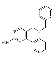 2-Pyrimidinamine,4-phenyl-5-[[(phenylmethyl)thio]methyl]-结构式