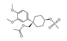 4-trans-acetoxymethyl-4-cis-(3,4-dimethoxyphenyl)cyclohexanol, methanesulfonate Structure