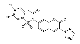 N-(3,4-dichloro-benzenesulfonyl)-N-(2-oxo-3-[1,2,4]triazol-1-yl-2H-chromen-7-yl)-acetamide Structure