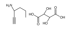 (2R,3R)-2,3-dihydroxybutanedioic acid,(3S)-hex-1-yn-3-amine结构式