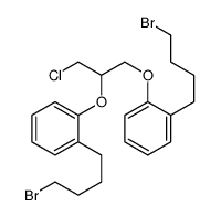 1-(4-bromobutyl)-2-[1-[2-(4-bromobutyl)phenoxy]-3-chloropropan-2-yl]oxybenzene结构式