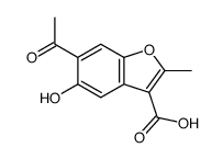 6-acetyl-5-hydroxy-2-methyl-1-benzofuran-3-carboxylic acid结构式