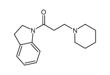 1-(2,3-dihydroindol-1-yl)-3-piperidin-1-ylpropan-1-one结构式