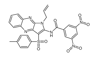 N-[3-(4-methylphenyl)sulfonyl-1-prop-2-enylpyrrolo[3,2-b]quinoxalin-2-yl]-3,5-dinitrobenzamide结构式