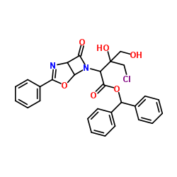 α-[2-Chloro-1-hydroxy-1-(hydroxyMethyl)ethyl]-7-oxo-3-phenyl-4-oxa-2,6-diazabicyclo[3.2.0]hept-2-ene-6-acetic Acid Diphenylmethyl Ester Structure