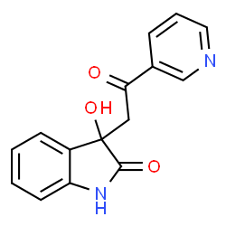 3-hydroxy-3-(2-oxo-2-pyridin-3-ylethyl)-1,3-dihydro-indol-2-one结构式